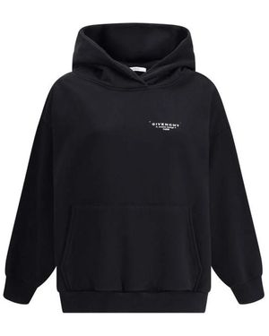 Givenchy Zwarte Katoenen Hoodie Met Bedrukt Logo - Blauw