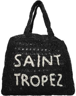 De Siena Saint Tropez Raffia Tote - Schwarz