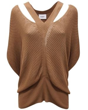 Dondup V-Neck Knitwear - Marron