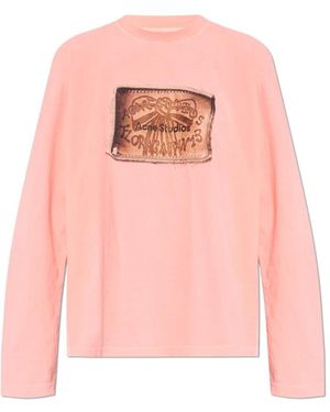 Acne Studios Tops ,Roze ,Katoen Graphic T-Shirt