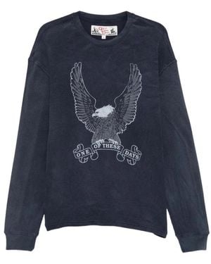 One Of These Days Round-Neck Knitwear - Blue