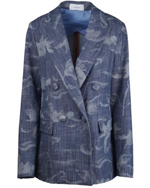 Maliparmi Giacca Doppiopetto Floral Den - Blauw