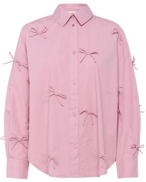 Soaked In Luxury Sljoa Bow Shirt Ls - Roze