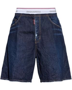 DSquared² Korte Broeken ,Blauw ,Denim Denim Shorts