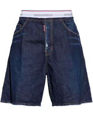 DSquared² Korte Broeken ,Blauw ,Denim Denim Shorts