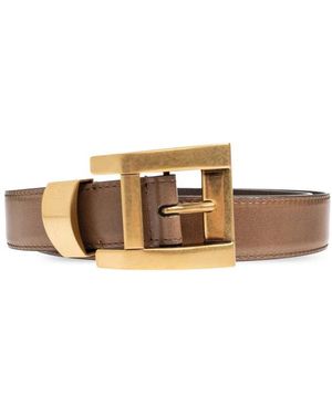 Versace Accessoires ,Bruin ,Leer Leren Riem 3 Cm - Metallic