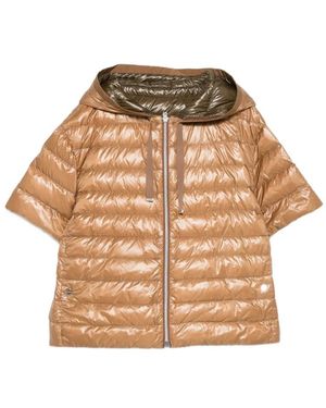 Herno Jassen ,Korte Mouw Met Capuchon En Rits - Naturel