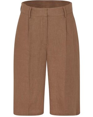Bugatti Korte Broeken ,Linnen Linnen Bermuda Shorts - Bruin