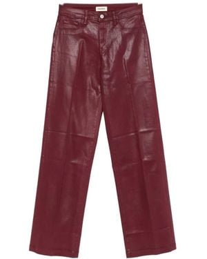 L'Agence Clayton Coated Wide-Leg Jean - Rot