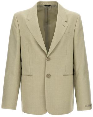 Fendi Kostuums ,Wol Enkelrijige Wollen Blazer - Groen