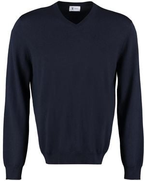 THE (Alphabet) V-Neck Knitwear - Blue
