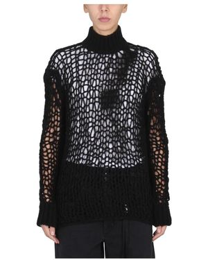 Ann Demeulemeester Truien & Vesten ,Zwart ,Wol Leontine Gebreide Trui