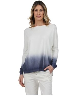 Gran Sasso Langarm Ombre Matrosen Top - Blau