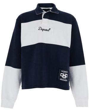 DSquared² Logo Patch Polo - Blauw