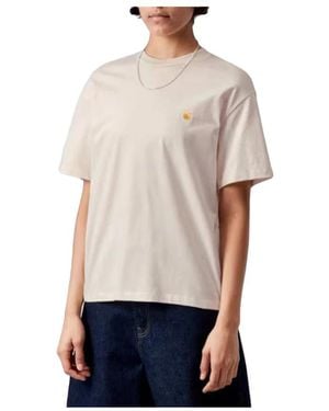 Carhartt Tops ,Katoen W' S/S Chase T-Shirt - Naturel