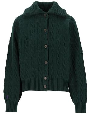 Polo Ralph Lauren Kabelgebreid Wol-Kasjmier Jasje - Groen
