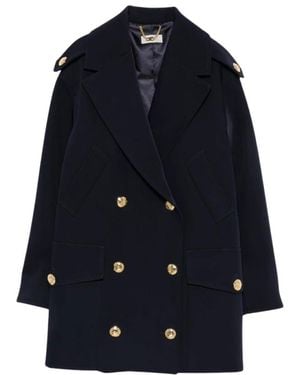 Elisabetta Franchi Double-Breasted Coat - Blauw