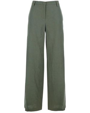 Plain Wide Trousers - Verde