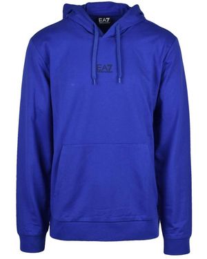 EA7 Felpa Con Cappuccio - Blauw
