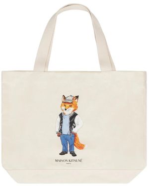 Maison Kitsuné Tote Bags - White