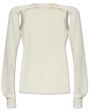 Helmut Lang Top Met Afneembare Lange Mouwen - Naturel