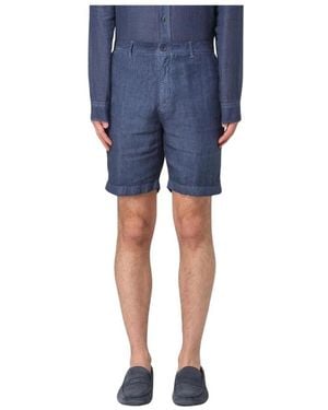 120% Lino Casual Shorts - Blue