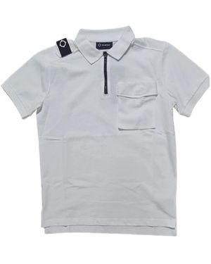 Ma Strum Tops ,Wit ,Katoen Cargo Pocket Polo Shirt - Grijs