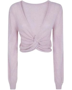 Twinset Truien & Vesten ,Roze ,262Tp 3153 V-Neck Sweater - Paars