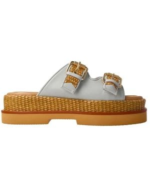 Elvio Zanon Blaue Leder Keilsandalette Damen
