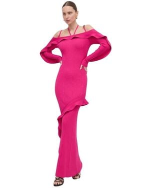 Versace Jeans Couture Rippstrick Maxikleid - Pink