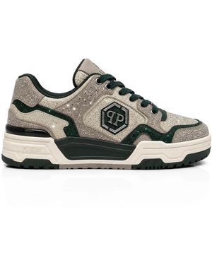 Philipp Plein Schoenen ,Leer Lo-Top Sneakers Predator - Grijs