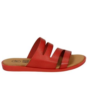 Hee Schoenen ,Rood ,Leer 26366 Slippers
