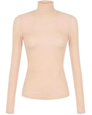 Elisabetta Franchi Truien & Vesten ,Wol Lichtgewicht Jersey Turtleneck - Roze