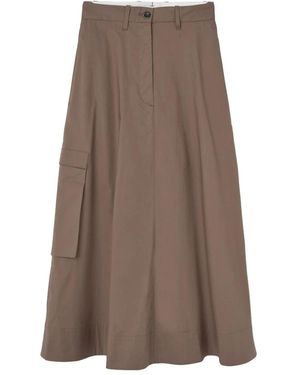Nine:inthe:morning Midi Skirts - Brown
