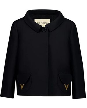 Valentino Jassen ,Zwart ,Crepe Couture Effen Jas