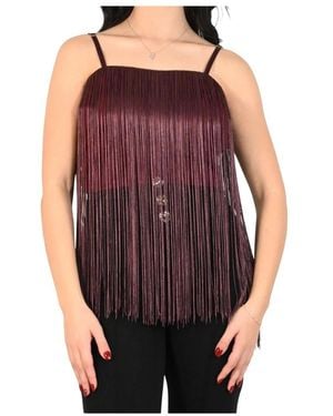 Rinascimento Tops ,Rood ,Top Met Franjes - Paars