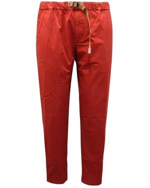 White Sand Slim-Fit Trousers - Red