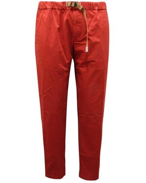 White Sand Slim-Fit Trousers - Red