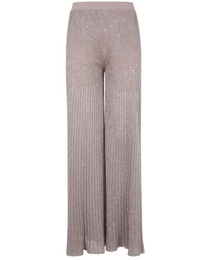 D.exterior Broeken ,Bruin ,Glitter Knit Wide Leg Pants