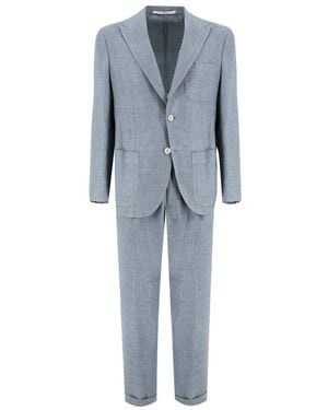 Eleventy Single Breasted Suits - Blue