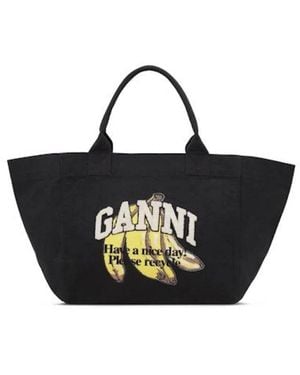 Ganni Shopping Bags - Black