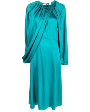 Colville Zijden Midi-Jurk Met Getailleerde Taille - Blauw