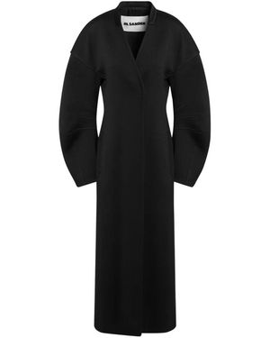 Jil Sander Single-Breasted Coats - Negro