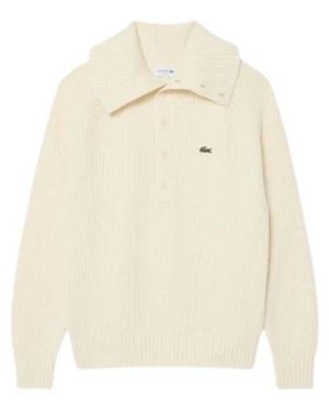 Lacoste Truien & Vesten ,Wol V-Hals Gebreide Kleding - Wit