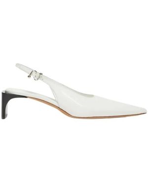 Sportmax Witte Slingback Schoenen Met Metalen Gesp