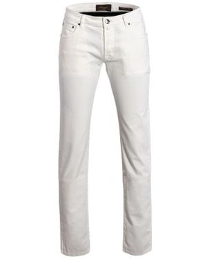 Moorer Slim-Fit Trousers - Bianco