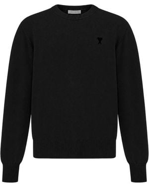 Ami Paris Round-Neck Knitwear - Negro
