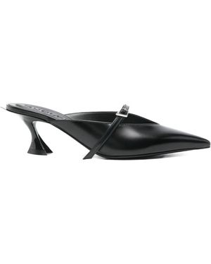 Mugler Schoenen ,Zwart ,Leer Heeled Mules