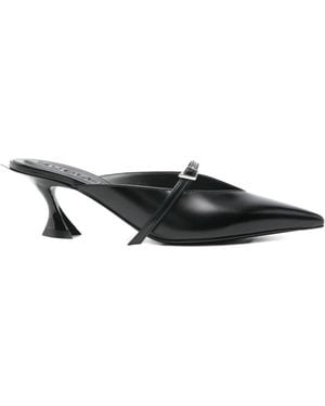 Mugler Schoenen ,Zwart ,Leer Heeled Mules