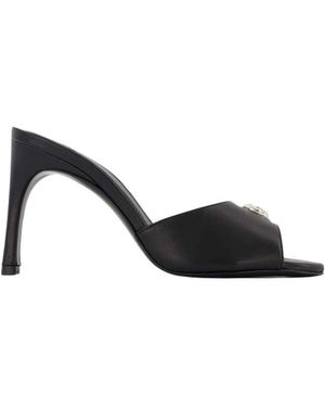 Coperni Schoenen ,Zwart ,Leer Logo Muiltjes